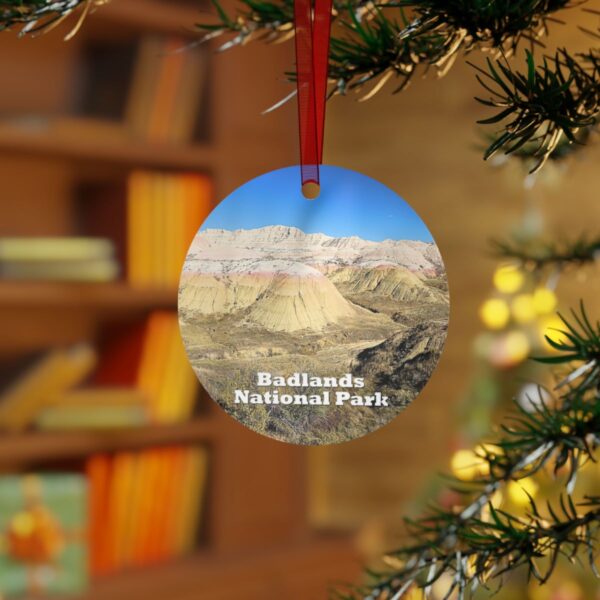 Badlands National Park Ornament - Yellow Mounds, 3.5" Double-Sided Aluminum Christmas Ornament, Personalized Gift - Image 3