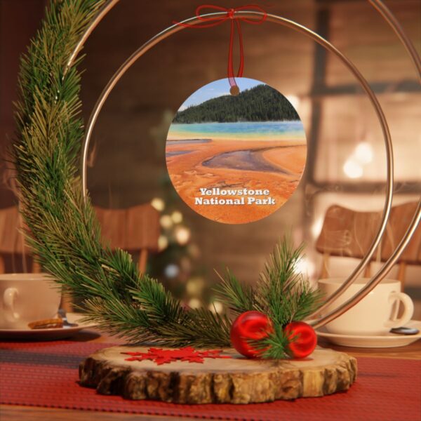 Grand Prismatic Spring Ornament – Yellowstone National Park – Vibrant Thermal Wonder Christmas Ornament - Image 4