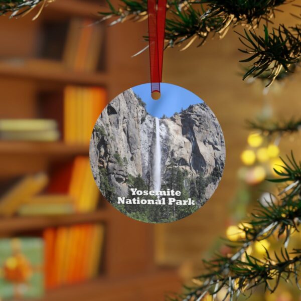 Yosemite National Park Ornament - Bridalveil Falls Scene, 3.5" Double-Sided Aluminum Christmas Ornament, Personalized Gift - Image 3