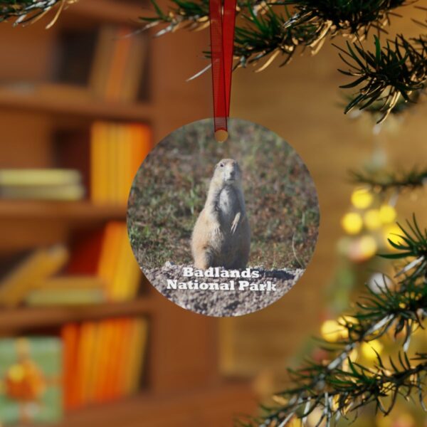 Prairie Dog Ornament - Badlands National Park Wildlife, 3.5" Double-Sided Aluminum Christmas Ornament, Personalized Gift - Image 3