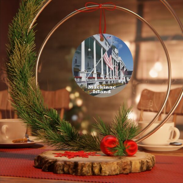 Mackinac Island Ornament - Grand Hotel Scene, 3.5" Double-Sided Aluminum Christmas Ornament, Personalized Gift - Image 4