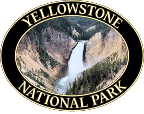 Lower Yellowstone Falls T-Shirt – Yellowstone National Park Scenic Tee (Back Print, Black Graphic) - Image 2