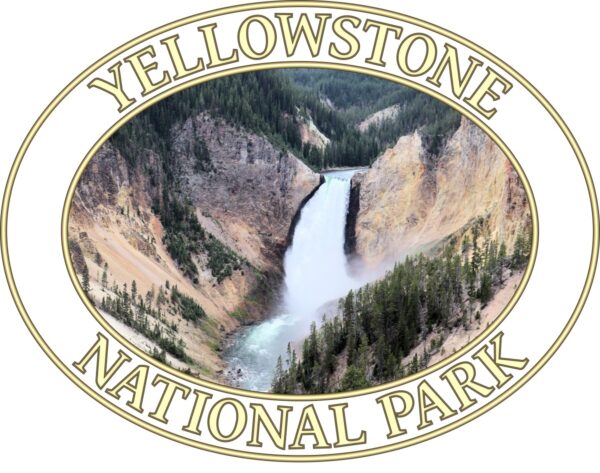 Lower Yellowstone Falls T-Shirt – Yellowstone National Park Scenic Tee (Front Print, Transparent Graphic) - Image 2