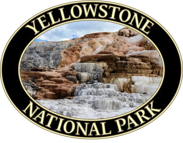 Mammoth Hot Springs T-Shirt – Yellowstone National Park Scenic Tee (Front Print, Black Graphic) - Image 2