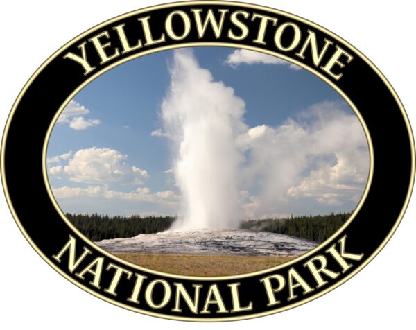 Old Faithful T-Shirt – Yellowstone National Park Iconic Geyser Tee (Back Print, Black Graphic) - Image 2