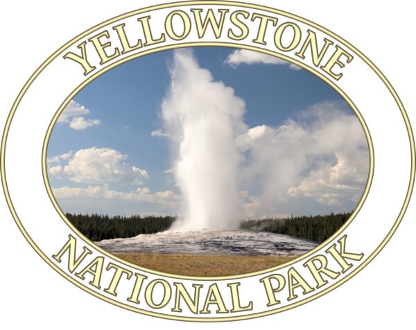 Old Faithful T-Shirt – Yellowstone National Park Iconic Geyser Tee (Back Print, Transparent Graphic) - Image 2