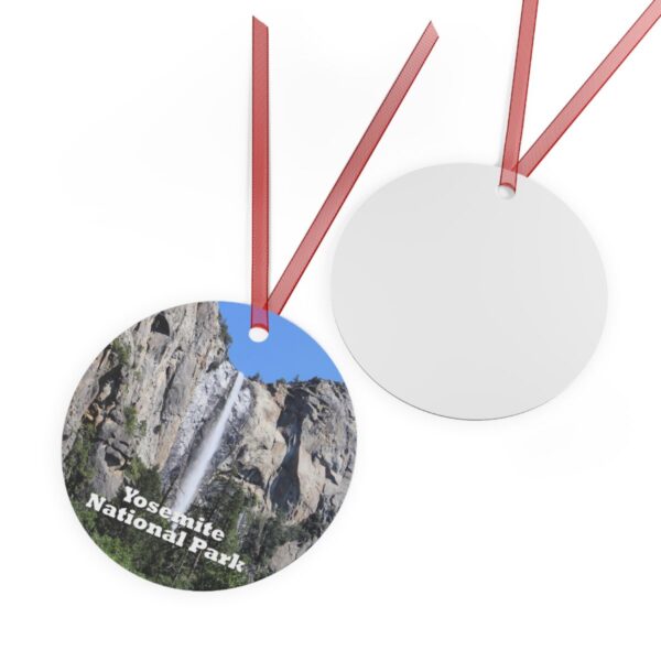 Yosemite National Park Ornament - Bridalveil Falls Scene, 3.5" Double-Sided Aluminum Christmas Ornament, Personalized Gift - Image 2