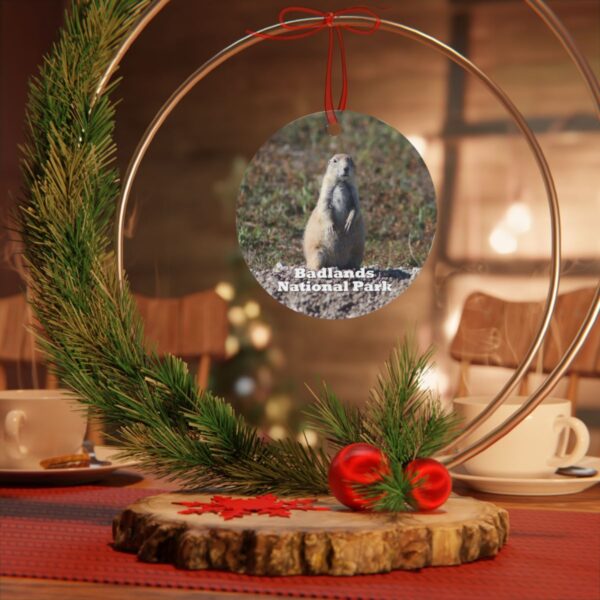 Prairie Dog Ornament - Badlands National Park Wildlife, 3.5" Double-Sided Aluminum Christmas Ornament, Personalized Gift - Image 4