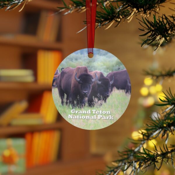 Wild Buffalo Ornament – Grand Teton National Park – Majestic Wildlife Holiday Keepsake - Image 3