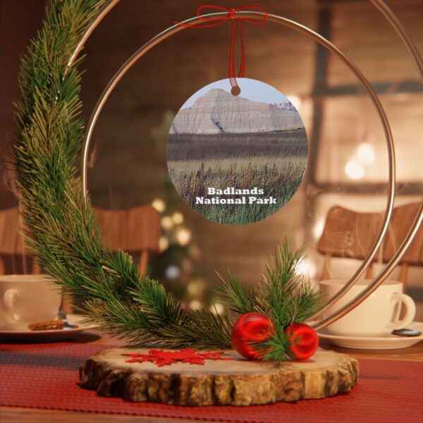 Reeds Ornament - Badlands National Park Landscape, 3.5" Double-Sided Aluminum Christmas Ornament, Personalized Gift - Image 4