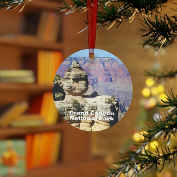 Grand Canyon National Park Ornament - Duck Rock Scene, 3.5" Double-Sided Aluminum Christmas Ornament, Personalized Gift - Image 3