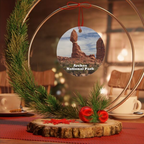 Arches National Park Ornament - Balanced Rock, 3.5" Double-Sided Aluminum Christmas Ornament - Image 4