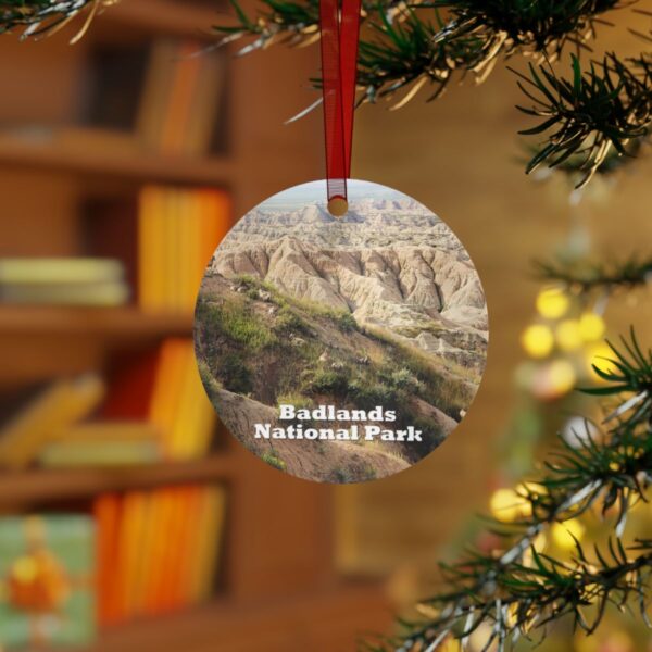 Big Horn Sheep Ornament - Badlands National Park Wildlife, 3.5" Double-Sided Aluminum Christmas Ornament, Personalized Gift - Image 3