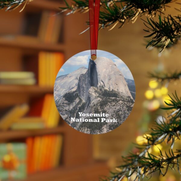 Yosemite National Park Ornament - Half Dome Closeup Scene, 3.5" Double-Sided Aluminum Christmas Ornament, Personalized Gift - Image 3