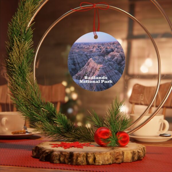 Badlands National Park Ornament - Sunrise Over Badlands, 3.5" Double-Sided Aluminum Christmas Ornament, Personalized Gift - Image 4