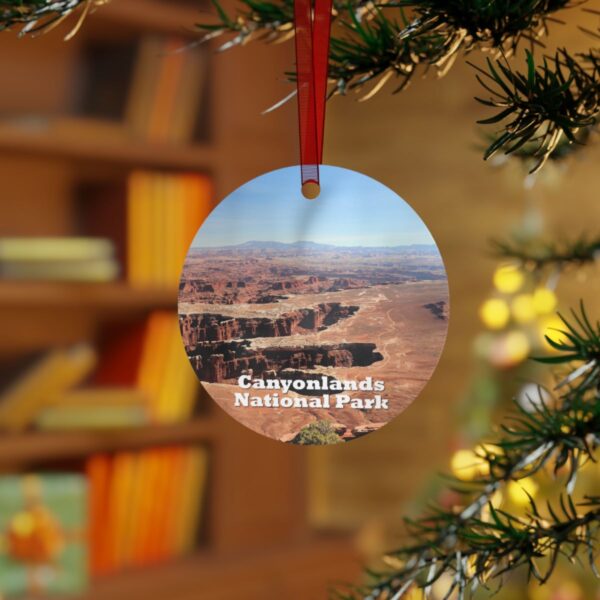 Canyonlands National Park Ornament - Grand View Point, 3.5" Double-Sided Aluminum Christmas Ornament - Image 3