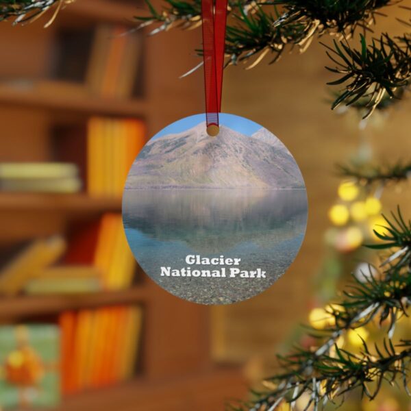 Glacier National Park Ornament - Lake McDonald Scene, 3.5" Double-Sided Aluminum Christmas Ornament, Personalized Gift - Image 3