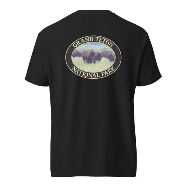 Wild Buffalo Grand Teton National Park T-Shirt – Iconic Wildlife Comfort Colors Tee (Back print, Black graphic) - Image 4