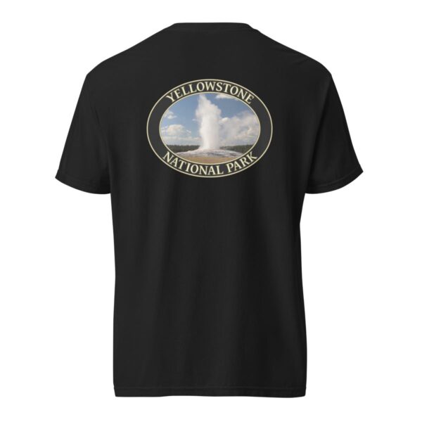 Old Faithful T-Shirt – Yellowstone National Park Iconic Geyser Tee (Back Print, Black Graphic) - Image 4