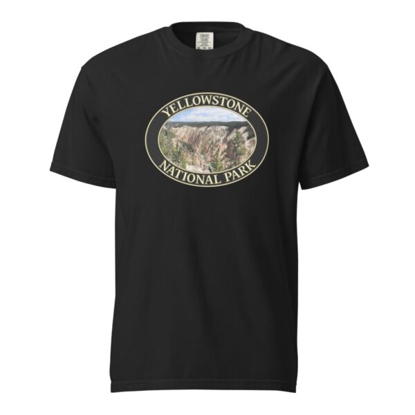 Grand Canyon of the Yellowstone T-Shirt – Yellowstone National Park Scenic Tee (Front Print, Black Graphic) - Image 3