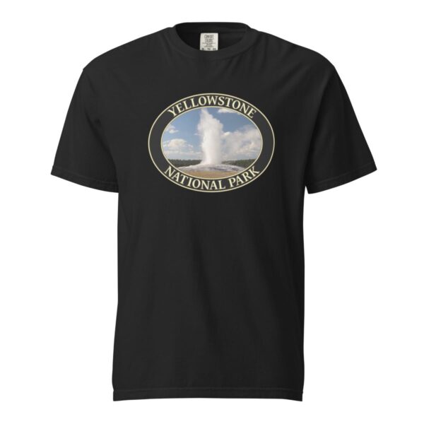 Old Faithful T-Shirt – Yellowstone National Park Iconic Geyser Tee (Front Print, Black Graphic) - Image 3