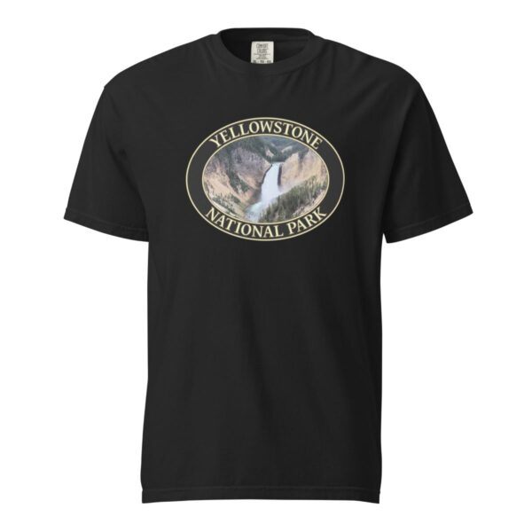 Lower Yellowstone Falls T-Shirt – Yellowstone National Park Scenic Tee (Front Print, Black Graphic) - Image 3