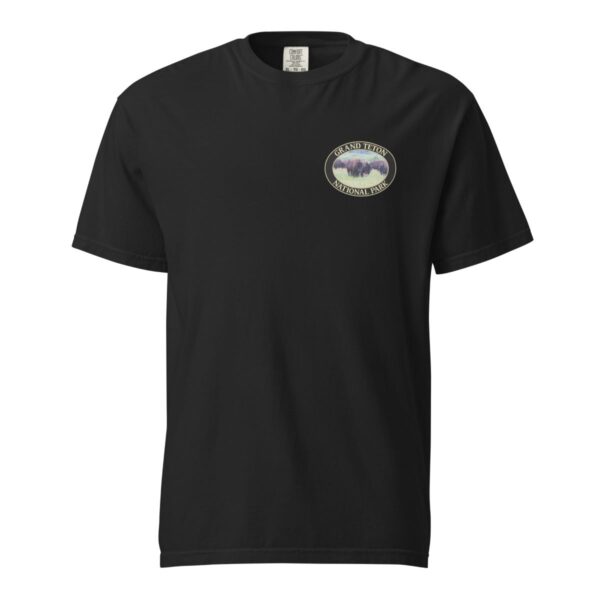 Wild Buffalo Grand Teton National Park T-Shirt – Iconic Wildlife Comfort Colors Tee (Back print, Black graphic) - Image 3