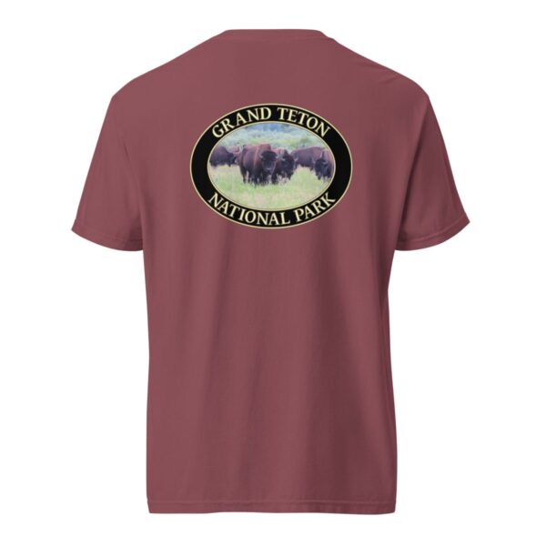 Wild Buffalo Grand Teton National Park T-Shirt – Iconic Wildlife Comfort Colors Tee (Back print, Black graphic) - Image 5