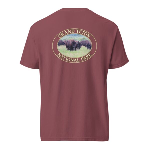 Wild Buffalo Grand Teton National Park T-Shirt – Iconic Wildlife Comfort Colors Tee (Back print, Transparent graphic) - Image 5