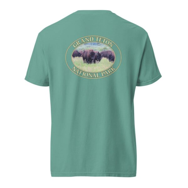 Wild Buffalo Grand Teton National Park T-Shirt – Iconic Wildlife Comfort Colors Tee (Back print, Transparent graphic) - Image 6