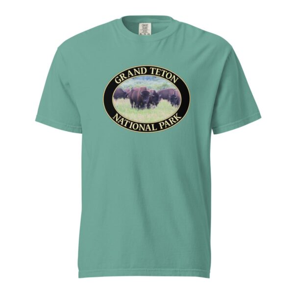 Wild Buffalo Grand Teton National Park T-Shirt – Iconic Wildlife Comfort Colors Tee (Front print, black graphic) - Image 5