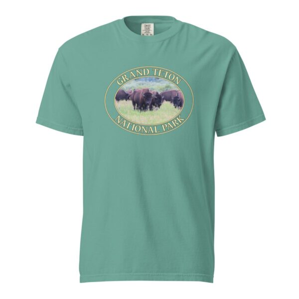 Wild Buffalo Grand Teton National Park T-Shirt – Iconic Wildlife Comfort Colors Tee (Front print, transparent graphic) - Image 5