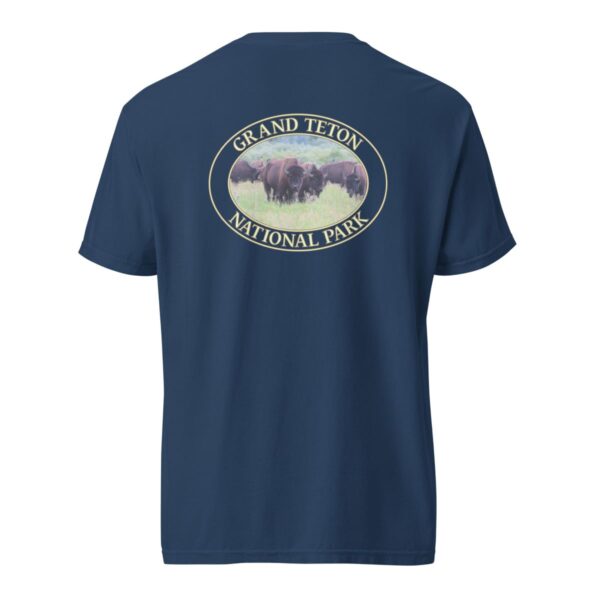 Wild Buffalo Grand Teton National Park T-Shirt – Iconic Wildlife Comfort Colors Tee (Back print, Transparent graphic) - Image 7