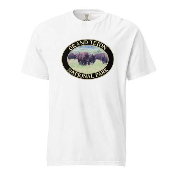 Wild Buffalo Grand Teton National Park T-Shirt – Iconic Wildlife Comfort Colors Tee (Front print, black graphic) - Image 7