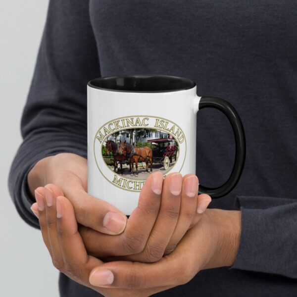 Horse and Carriage West Bluff Mackinac Island Michigan Coffee Mug – 11oz & 15oz – Historic Carriage Ride Gift - Image 2