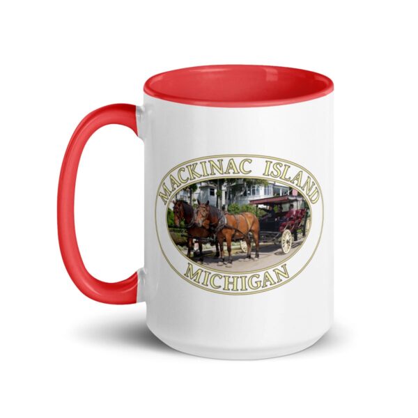 Horse and Carriage West Bluff Mackinac Island Michigan Coffee Mug – 11oz & 15oz – Historic Carriage Ride Gift - Image 5