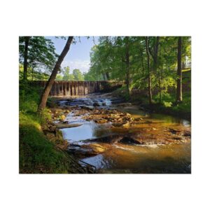 Waterfall and Forest Stream in Central North Carolina – Scenic Landscape Nature Photography Wall Art Poster Print