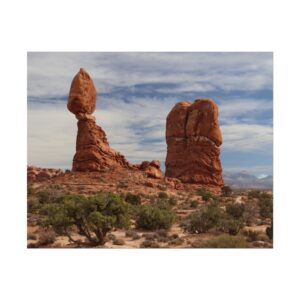 Balanced Rock at Arches National Park in Moab, Utah – Iconic Red Rock Desert Landscape Wall Art Print for Home or Office Décor, Southwest National Park Photography, Nature Artwork Poster