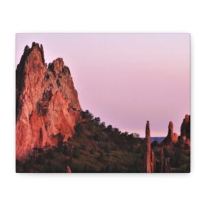 Sunset at Garden of the Gods Wrapped Canvas Wall Art – Colorado Springs Red Rock Landscape Photography – Rocky Mountains Nature Home Décor