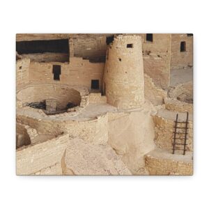 Cliff Palace Close-Up Wrapped Canvas Wall Art – Mesa Verde National Park Ancestral Puebloan Ruins Photography – Southwest History & Archaeology Home Décor