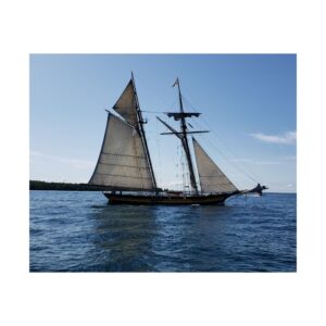 Schooner on Lake Huron near Mackinac Island Fine Art Print – Great Lakes Nautical Photography – Michigan Sailing Ship and Great Lakes Wall Décor Premium 300 gsm Poster (Unframed)