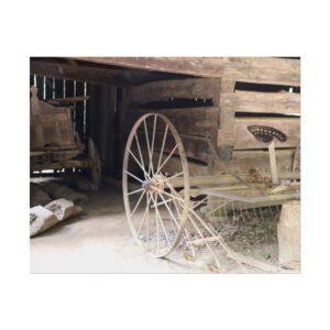 Rustic Farm Equipment at Historic Cades Cove Farm in Great Smoky Mountains National Park, Tennessee – Appalachian Heritage Landscape Wall Art Photography Print on 200gsm Matte Paper