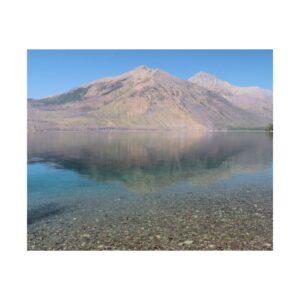 Lake McDonald at Glacier National Park Fine Art Print – Montana Mountain Landscape Photography – Crystal Clear Water and Rocky Shore Great Outdoors Wall Décor Premium 300 gsm Poster (Unframed)