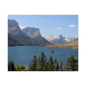 Saint Mary Lake at Glacier National Park Matte Print – Montana Rocky Mountain Photography – Wild Goose Island and Alpine Lake Wall Art Poster (Unframed)