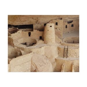 Cliff Palace Close-Up at Mesa Verde National Park – Ancient Ancestral Puebloan Ruins Photography Wall Art – Southwest History & Archaeology Décor – Matte Poster Print, Unframed
