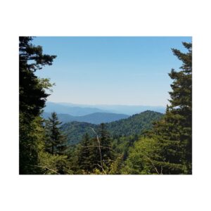 Blue Ridge Mountains Scenic Overlook Wall Art – Appalachian Mountain Landscape Photography Print of North Carolina Nature, Rolling Hills, and Evergreen Forests