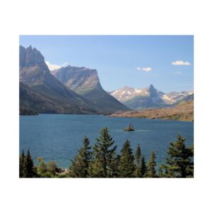 Saint Mary Lake at Glacier National Park Fine Art Print – Montana Rocky Mountain Photography – Wild Goose Island and Alpine Lake Premium 300 gsm Poster (Unframed)