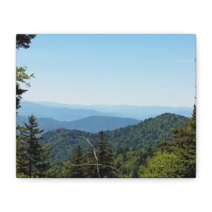 Blue Ridge Mountains Wrapped Canvas Wall Art – Appalachian Mountain Landscape Print of North Carolina Nature, Rolling Hills, Evergreen Forests, and Scenic Mountain Overlook