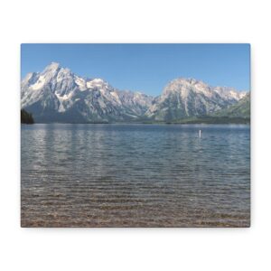 Jackson Lake & Grand Teton Mountains Canvas Wall Art – Scenic National Park Landscape – Wyoming Travel Home Décor – Ready-to-Hang Wrapped Canvas