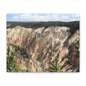 Grand Canyon of the Yellowstone Canvas Wall Art – Yellowstone National Park Photography, Scenic Nature Landscape on Gallery-Wrapped Canvas